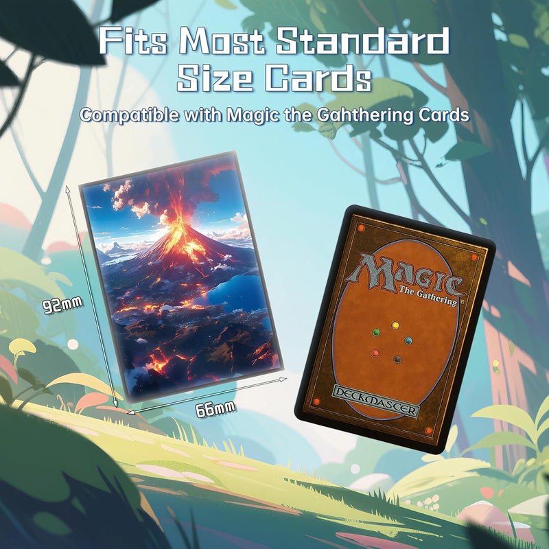 Kiiransr MTG Card Sleeves - Volcanic Island(Blue Red) - Fantasy Dual Lands Series - Ultra Clear Front & Matte Finish Back, 100 Count Standard Size TCG Art Sleeves for Magic The Gathering - Image 4